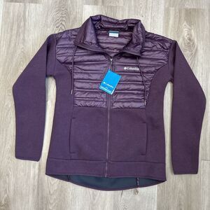 Columbia Peak District Jacket Womens Medium Hybrid Down Puffer Purple Full Zip